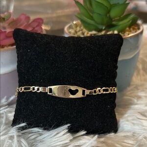 Gold Kids Bracelet with Heart Design